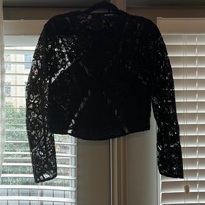 Never worn. Contemporary Wardrobe Staples. Botanique Lace Top In Black